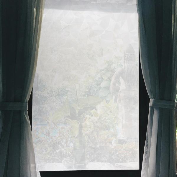 CAPASTEC ポリゴンパターンウィンドウプライバシーフィルム、自己粘着ガラスウィンドウステッカー...