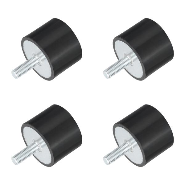 uxcell M8スレッドラバーマウント 振動アイソレータ スタッド付き円筒形ショックアブソーバー ...