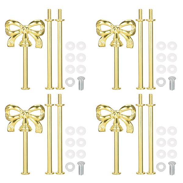 uxcell 4セット3段カップケーキスタンドハードウェアハンドル 亜鉛合金ケーキプレートスタンドハ...