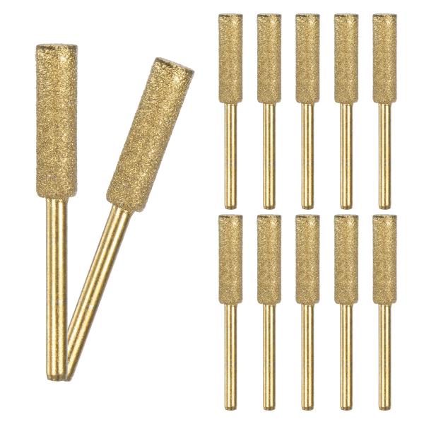 M METERXITY 12パック7/32"チタンメッキダイヤモンドチェーンソーシャープナー 高硬度...