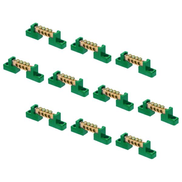 uxcell 10個のグラウンドバスバーターミナルグラウンディングバー銅合金4ポジショングラウンディ...