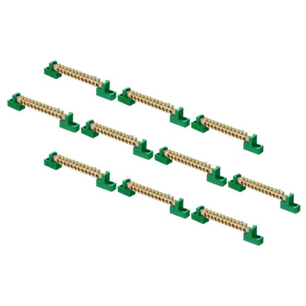 uxcell 10個のグラウンドバスバーターミナルグラウンディングバー銅合金12ポジショングラウンデ...