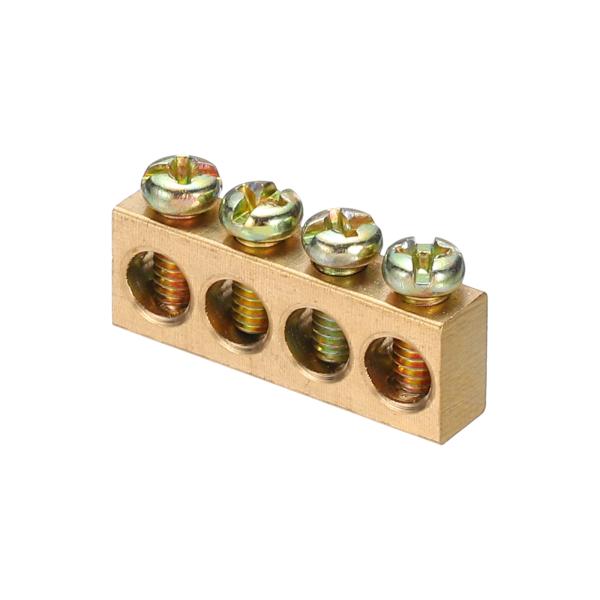 uxcell 1個のグラウンドバスバーターミナルグラウンディングバー銅合金4ポジショングラウンディン...