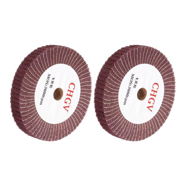 uxcell 2個 150mm x 25mm 320グリット 不織布研磨バニシングホイール 研磨布 ...