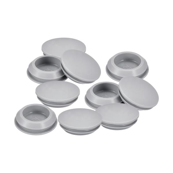 uxcell 10個 シリコンプラグ 22-24mm 穴用ラバーラウンドスナップインロッキングホール...