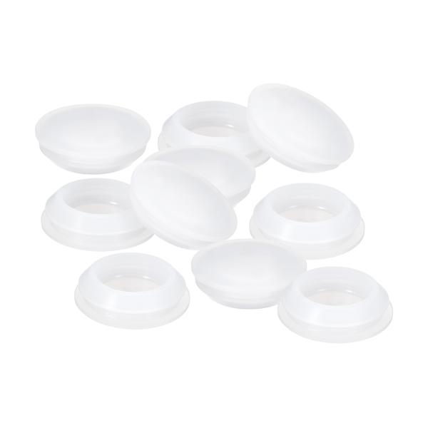 uxcell 10個 シリコンプラグ 22-24mm 穴用ラバーラウンドスナップインロッキングホール...