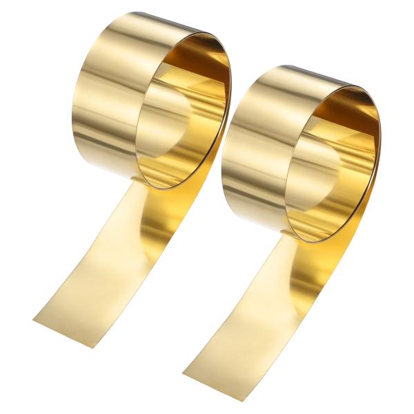 M METERXITY 2パック真鍮シートロール 39"x 1.2"x 0.008"(LxWxT)金...