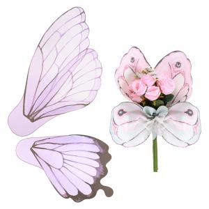 M METERXITY 20シートの蝶々と花柄ラッピングペーパー 20 x 22インチのパープル防水フローラルラッピングペーパー ウェディング/パーテ