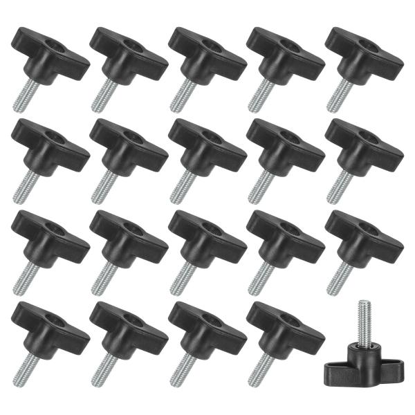 M METERXITY 20パックのサムスクリュー M6x16mmのTウィングノブ カーボン鋼製Tハ...