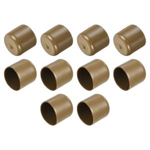 uxcell ゴム製エンドキャップ 34mm ID ビニール製ラウンドエンドキャップカバー ネジ山プロテクター ライト茶色 10個