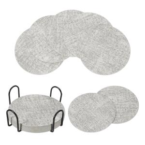 uxcell ホルダー付きドリンクコースター8枚 4