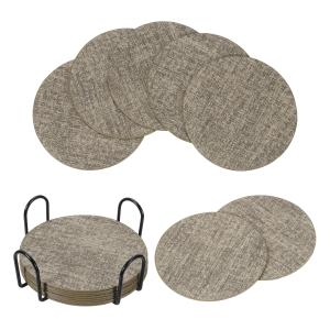 uxcell ホルダー付きドリンクコースター8枚 4