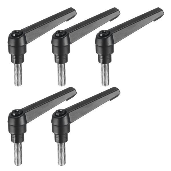 uxcell 5個セット 可変クランピングレバーハンドル M8 x 25mm メトリック 304ステ...