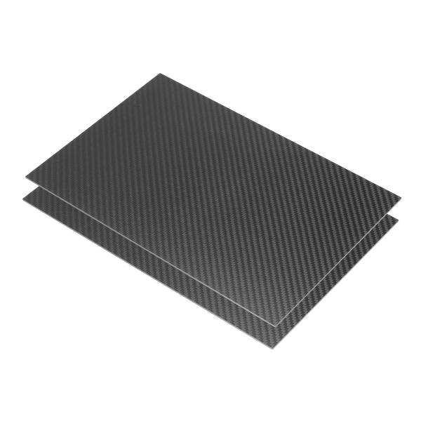 uxcell 2 Pcs 3K炭素繊維プレートパネルシート 300x200x2mm炭素繊維ボードプレ...