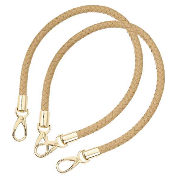 uxcell レザーパースストラップ 2個60cm/23.62&quot;ショートレザーPU編み込みパース交換...