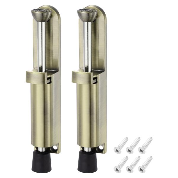 uxcell 2パックのキックダウンドアストップ スプリングロードテレ スコピックドアストッパー 地...