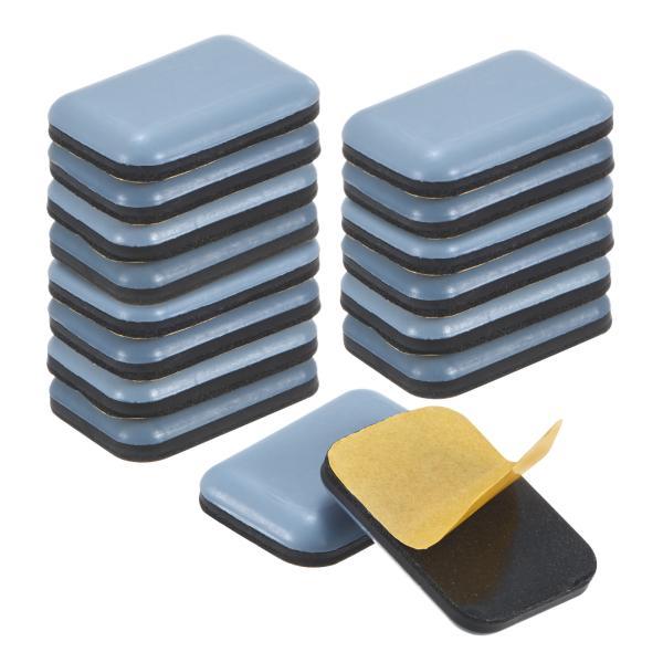 M METERXITY 16個セットの家具用スライダー 1.3 x 1"の正方形PTFEパッド自己粘...
