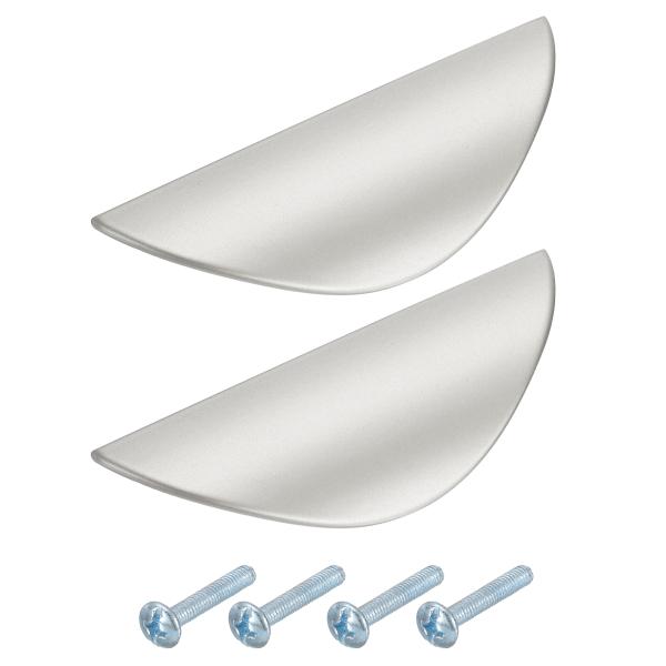 uxcell 2個のハーフムーンキャビネットプル、1.26インチのホールセンタードロアプル、キッチン...