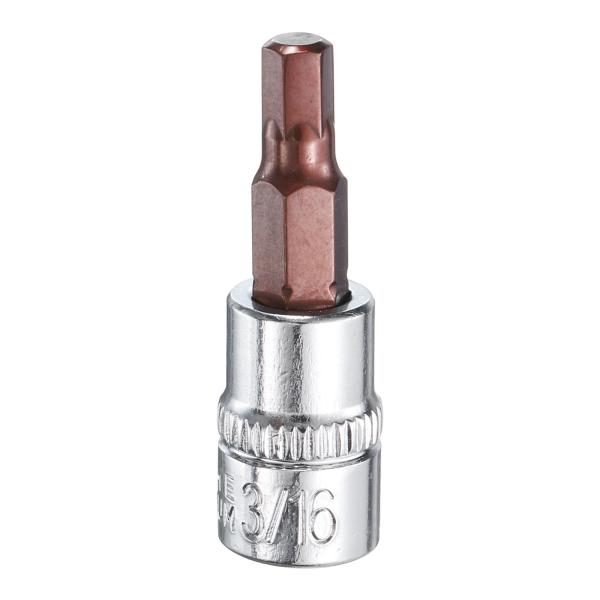 uxcell 3/16" 六角ビットソケット 1/4" ドライブ SAE S2 スチールスクエアドラ...