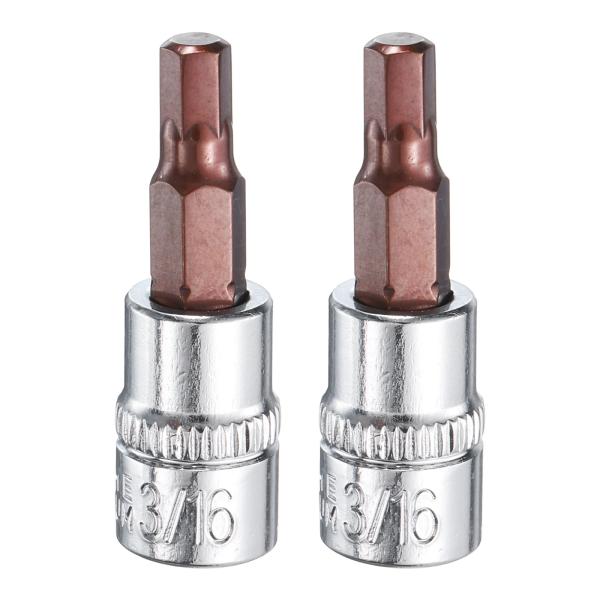 uxcell 3/16" 六角ビットソケット 1/4" ドライブ SAE S2 スチール スクエアド...