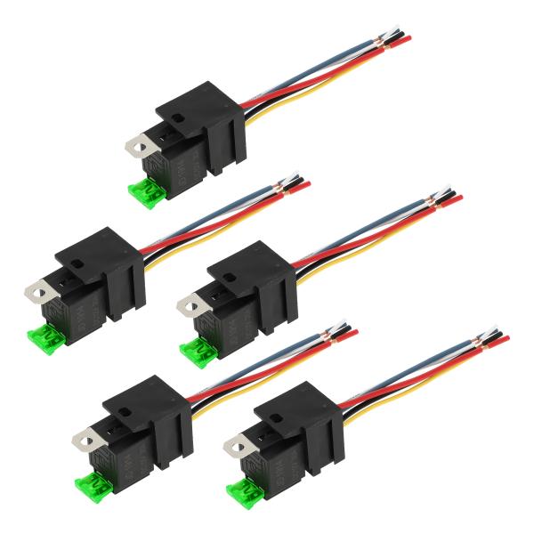 A ABSOPRO 5 Pins 12V 30A オートリレー ハーネスソケット付き 防水カーリレー...