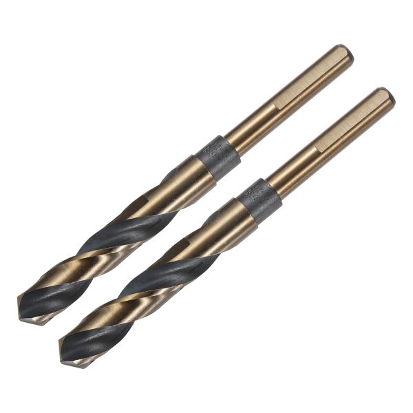 uxcell 2個リダクトシャンクツイ ストドリルビット 14.5mm 黒ニトライド＆ゴ ールドチタ...