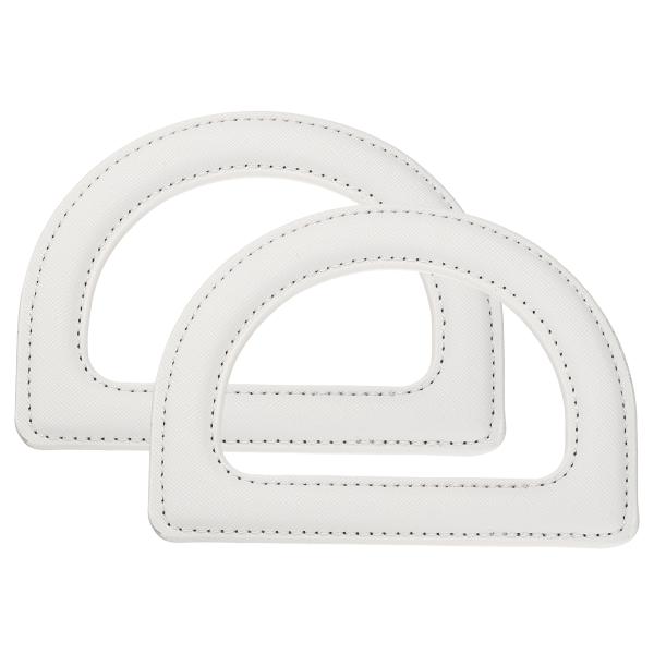 uxcell 2個のDリングPUレザーパースハンドル DIY手織りバッグクロシェハンドバッグパースメ...