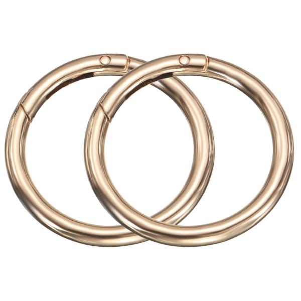 uxcell 2個 金属スプリングOリング1.5"トリガースプリングキーリングバックルラウンドスナッ...