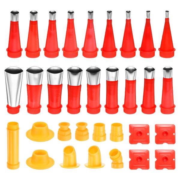 uxcell 32個 コーキングフィニッシャーキット18本 鋼製コーキングノズルアプリケーター再利用...
