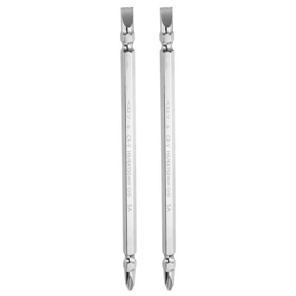 uxcell 2個入り 磁気式ダブルエンドドライバービット 6mm PH2/SL6 6"/150mm...