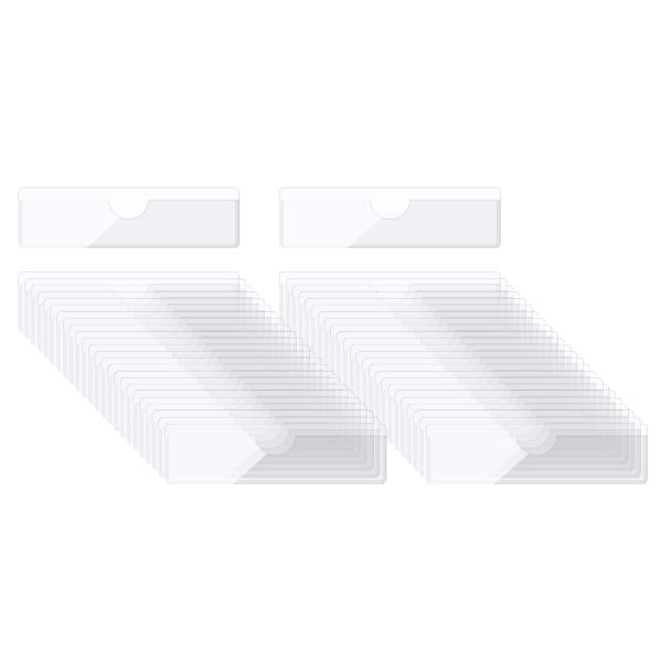 uxcell 自己粘着カードポケット 3.1"x0.7" クリア セルフアドヘーシブ ポケット ラベ...
