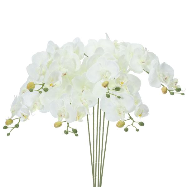 PATIKIL 造花 部屋 インテリア 胡蝶蘭 花束 80cm 6本入り 屋内 花瓶 ホーム 結婚日...