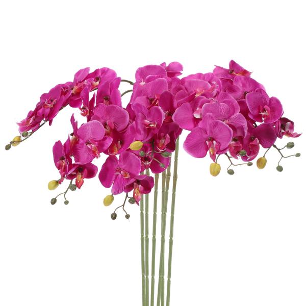 PATIKIL 造花 部屋 インテリア 胡蝶蘭 花束 80cm 6本入り 屋内 花瓶 ホーム 結婚日...