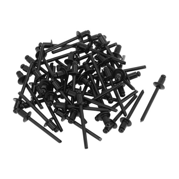 TUCKBOLD ドームヘッドラージフランジブラインドリベット ブラック 50個 4.8mmグリップ...