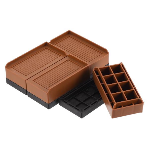 uxcell 4個セット 長方形ベッドライザー 1.6"L字型ヘビーデューティー調整可能な家具用ライ...