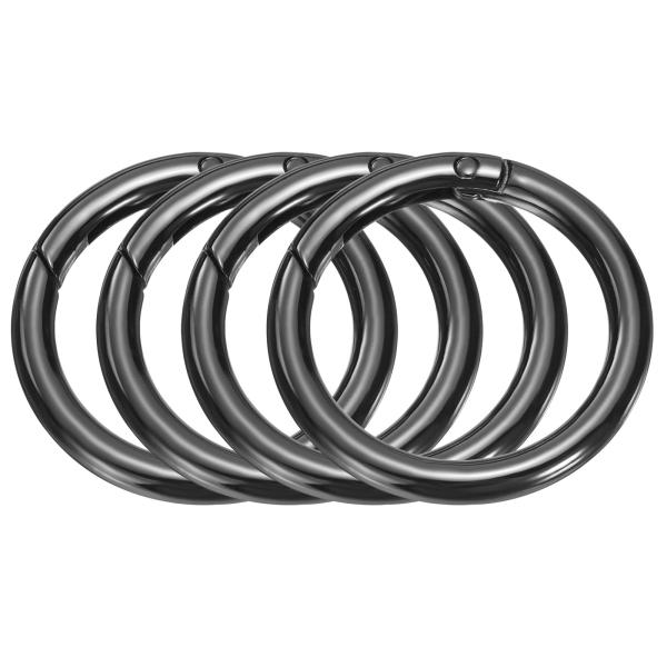 uxcell 4個 金属スプリングOリング1.2"トリガースプリングキーリングバックルラウンドスナッ...