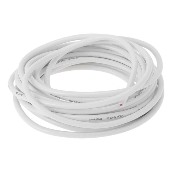 HEROFFIX 電気アース線 自動車用電源線 5 M ホワイト TC 1本 22ゲージ 2導体 完...