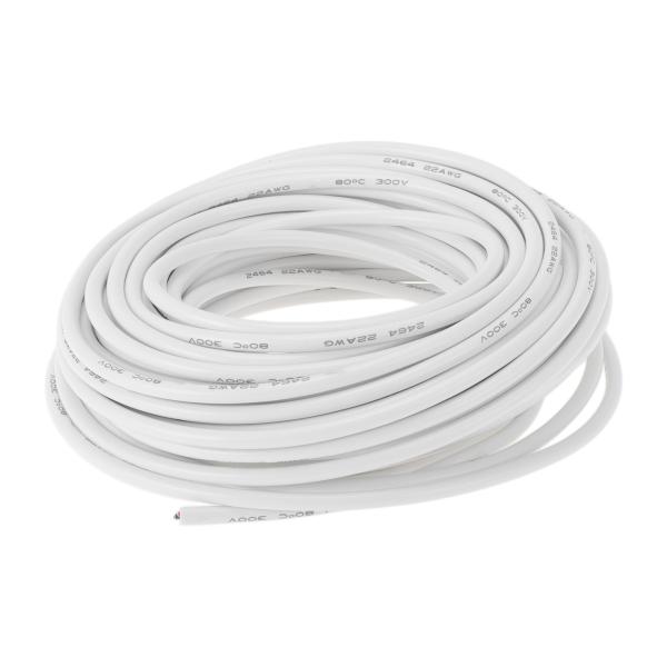 HEROFFIX 電気アース線 自動車用電源線 15 M ホワイト TC 1本 22ゲージ 2導体 ...