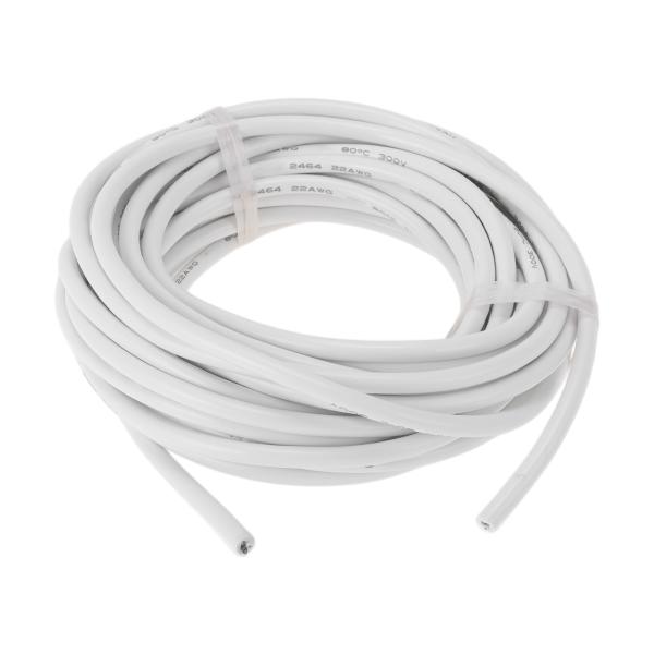 HEROFFIX 電気アース線 自動車用電源線 8 M ホワイト TC 1本 22ゲージ 4導体 完...