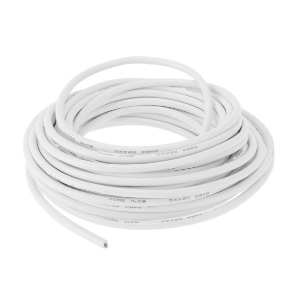 HEROFFIX 電気アース線 自動車用電源線 10 M ホワイト TC 1本 22ゲージ 3導体 ...