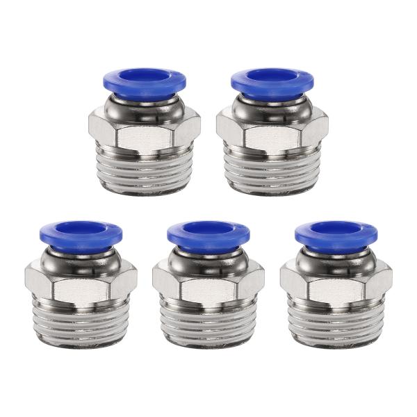 uxcell 5個ワンタッチ管継手 空気圧ストレートフィッティング 10mmチューブ外径x1/2"ス...