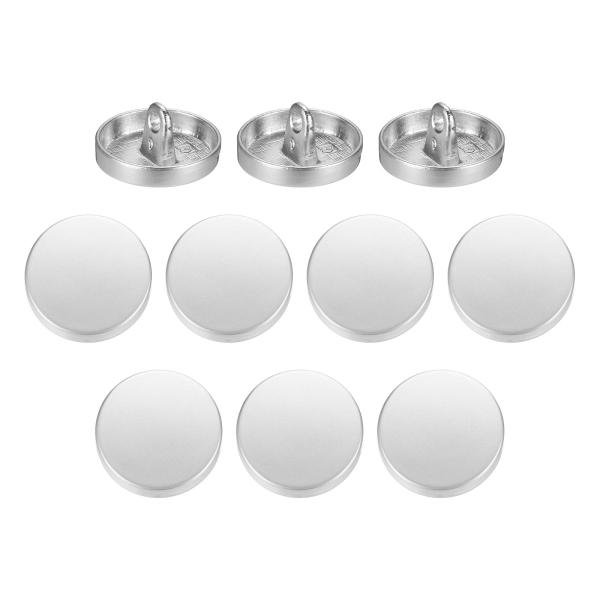 uxcell 10個のメタルフラットボタン、15mmの丸いメタルボタン、スーツウールコートシャツジャ...