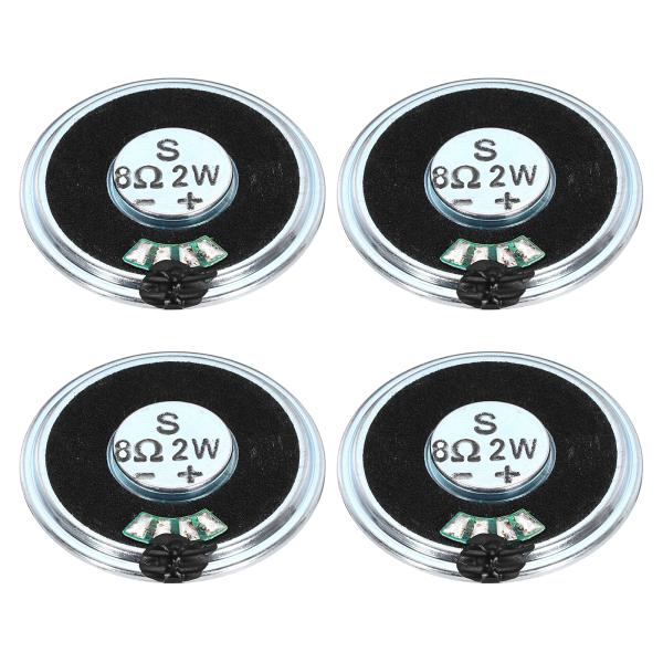 uxcell 4個2W 8オーム小型スピーカーメタルシェルラウンド内部マイクロ磁石スピーカーミニスピ...