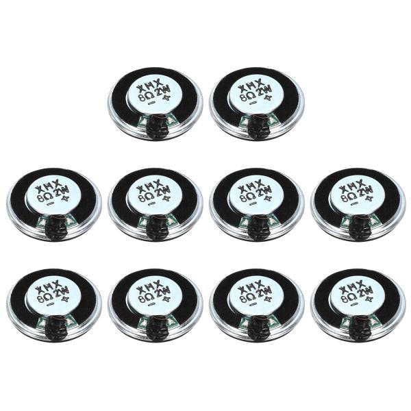 uxcell 10個2W 8オーム小型スピーカーメタルシェルラウンド内部マイクロ磁石スピーカーミニス...