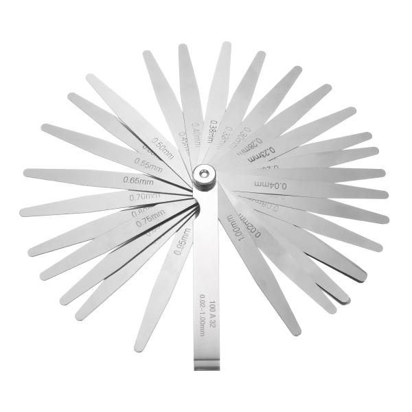 uxcell メートル法厚みゲージ 0.02-1.0mm 32枚 テーパー型厚みゲージセット ステン...