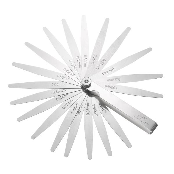 uxcell メートル法厚みゲージ 0.05-1.0mm 20枚 テーパー型厚みゲージセット ステン...