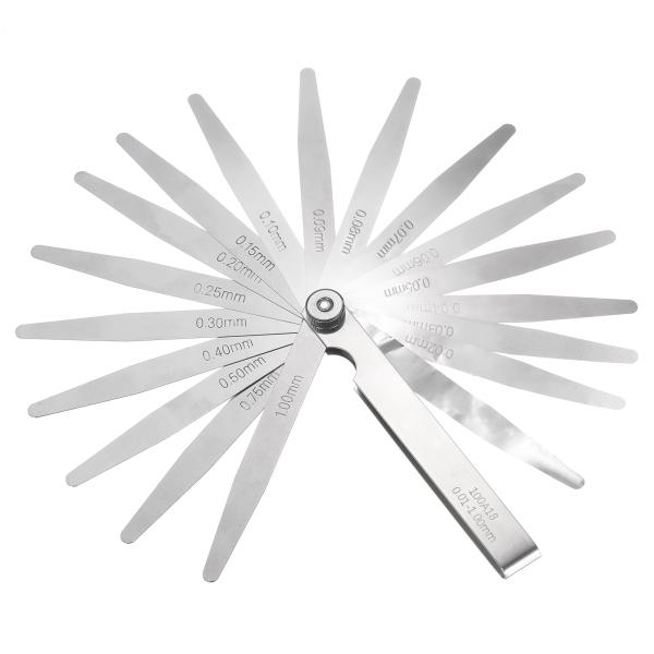 uxcell メートル法厚みゲージ 0.01-1.0mm 18枚セット テーパー状フィーラーゲージ ...