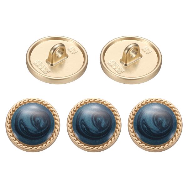 uxcell 5個メタルビンテージボタン15mm丸型メタルボタン合金シャンク交換ボタン女性用スーツウ...