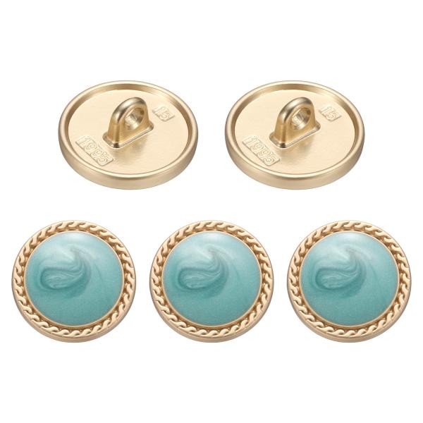 uxcell 5個のメタルビンテージボタン15mm丸型メタルボタン合金シャンク交換ボタン女性用スーツ...