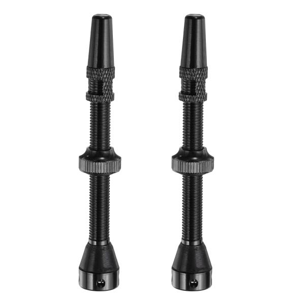 uxcell 2個 チューブレスバルブステム 60mm チューブレスバルブ取り外しキャップ 4穴 リ...